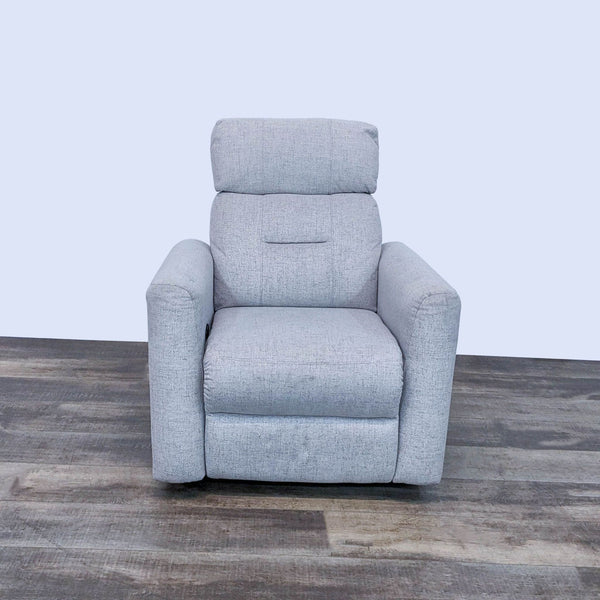 Homcom contemporary manual recliner in linen fabric with 360-degree swivel feature, showcased from the front.