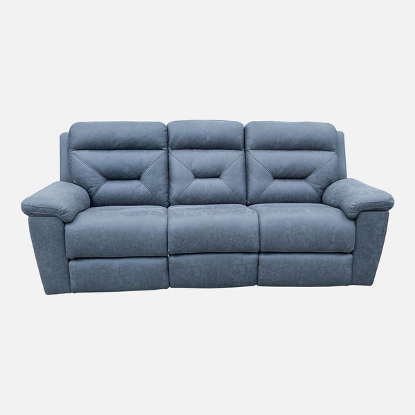 Gray Reperch high back reclining 3-seat sofa with plush pillow top arms.
