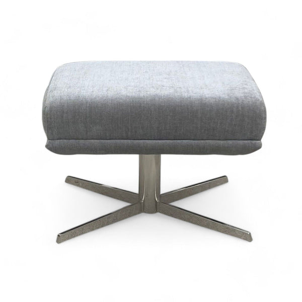 1. West Elm's Austin ottoman with grey fabric padding on a chrome X-base, from Stools, Ottomans & Benches category.
