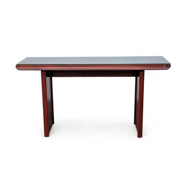 1. "Reperch brand wooden console table with a dark mahogany finish, viewed from the front on a white background."
