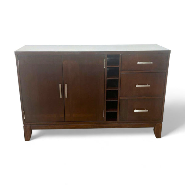 Acme Furniture sideboard with drawers and wine storage on a white background.