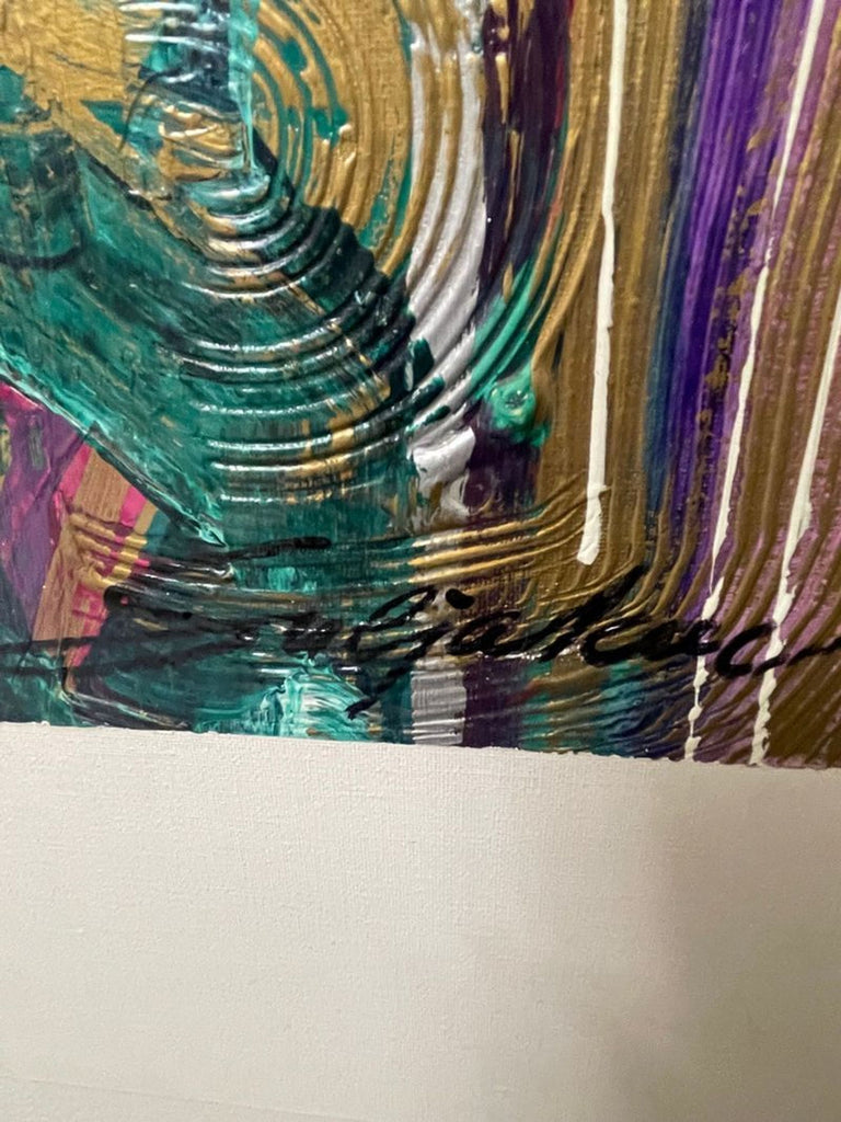 Abstract Musician Signed Acrylic Paintong by Vadik Suljakov