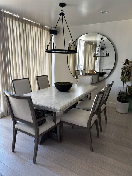 Restoration Hardware (RH) St. James Marble-Top Rectangular Dining Table Set