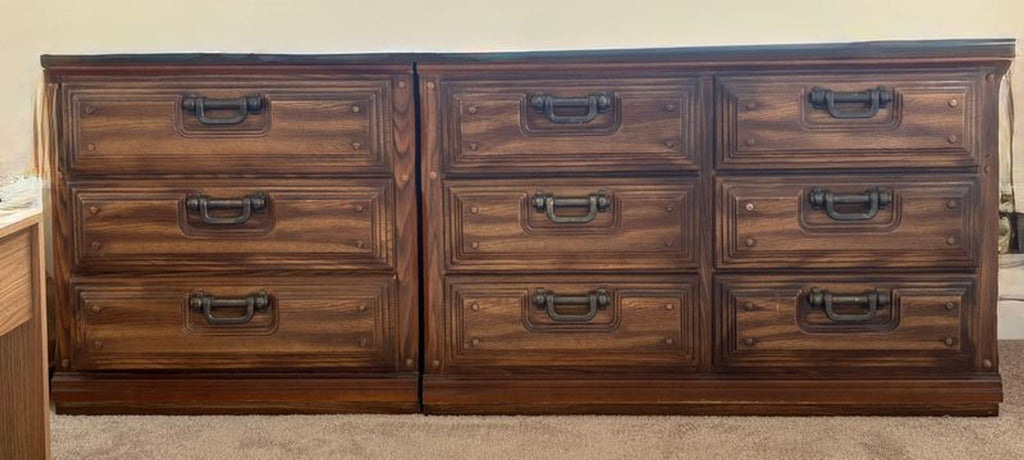 Certainly! However, it seems the images themselves weren't attached or described, and no full description for the item was included. Please provide either a brief visual description of the dresser images or the item’s description, so I can generate the alt text you need.