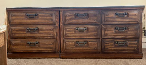 Certainly! However, it seems the images themselves weren't attached or described, and no full description for the item was included. Please provide either a brief visual description of the dresser images or the item’s description, so I can generate the alt text you need.