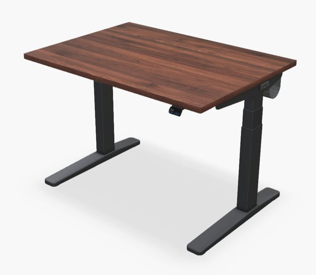 Rectangular 48"x24" walnut laminate desktop for desks, GREENGUARD certified, shown on a white background.  