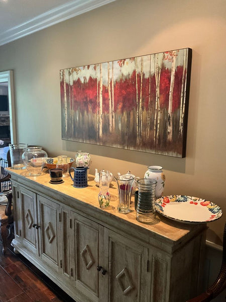 1. Framed print displayed above a kitchen cabinet, fits Prints & Maps category decor.  