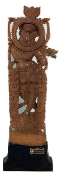 1. Intricately carved Indian figurine by Singiri Chandrasekhar Gupta & Sons, standing on a black base.