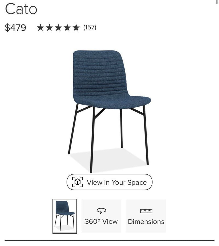 Certainly! Since you mentioned "these images" but didn't provide the actual images or a full description, I'll proceed based on the information you gave: the item is a Dining Chair, categorized as such, and from the brand Room & Board. Here are three distinct, summarized alt texts, each under 100 characters: