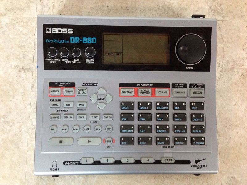 2. Top view of Boss DR-880 Dr. Rhythm by Boss Office Products, featuring full interface with labeled function buttons.