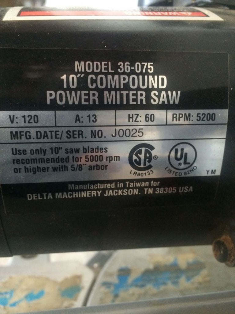 Delta 36-075 10" Compound Power Miter Saw