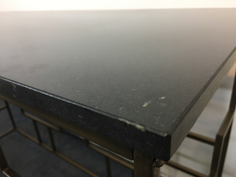 Contemporary Geometric Formed Metal and Lacquer Top Console Table