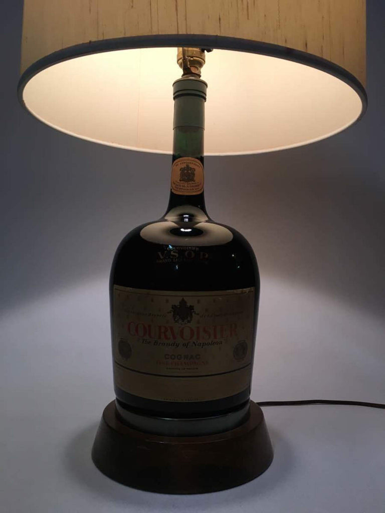 Vintage Mid-Century Lamp Gallon Courvoisier Cognac Glass Bottle France Vtg RARE