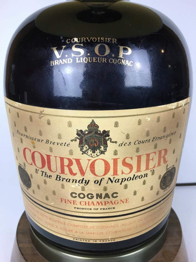 Vintage Mid-Century Lamp Gallon Courvoisier Cognac Glass Bottle France Vtg RARE