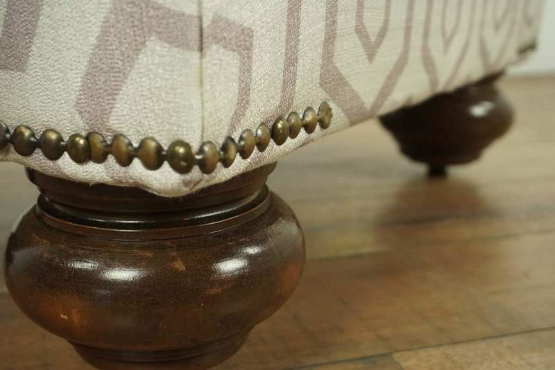 Contemporary Wood Upholstered Ottoman