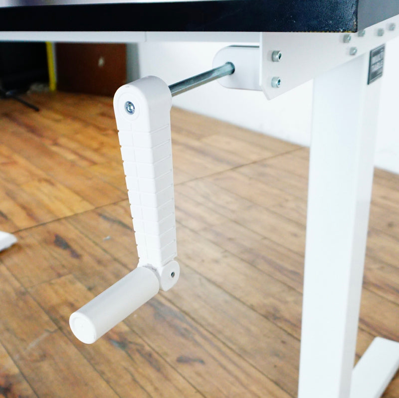 Contemporary Mod Table Adjustable Black And White Standing Desk