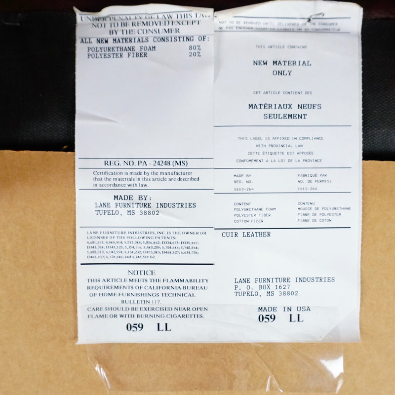 Lane Furniture Brown Leather Club Chair And Ottoman