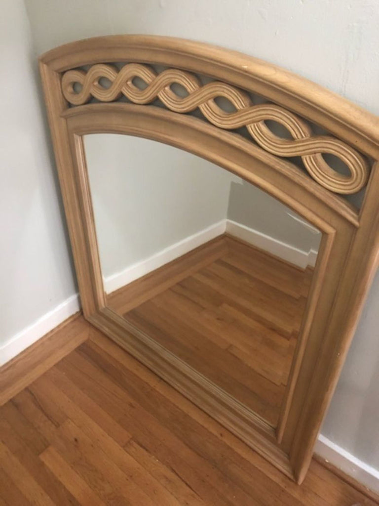Vintage Carved Wood Arch Wall Mirror