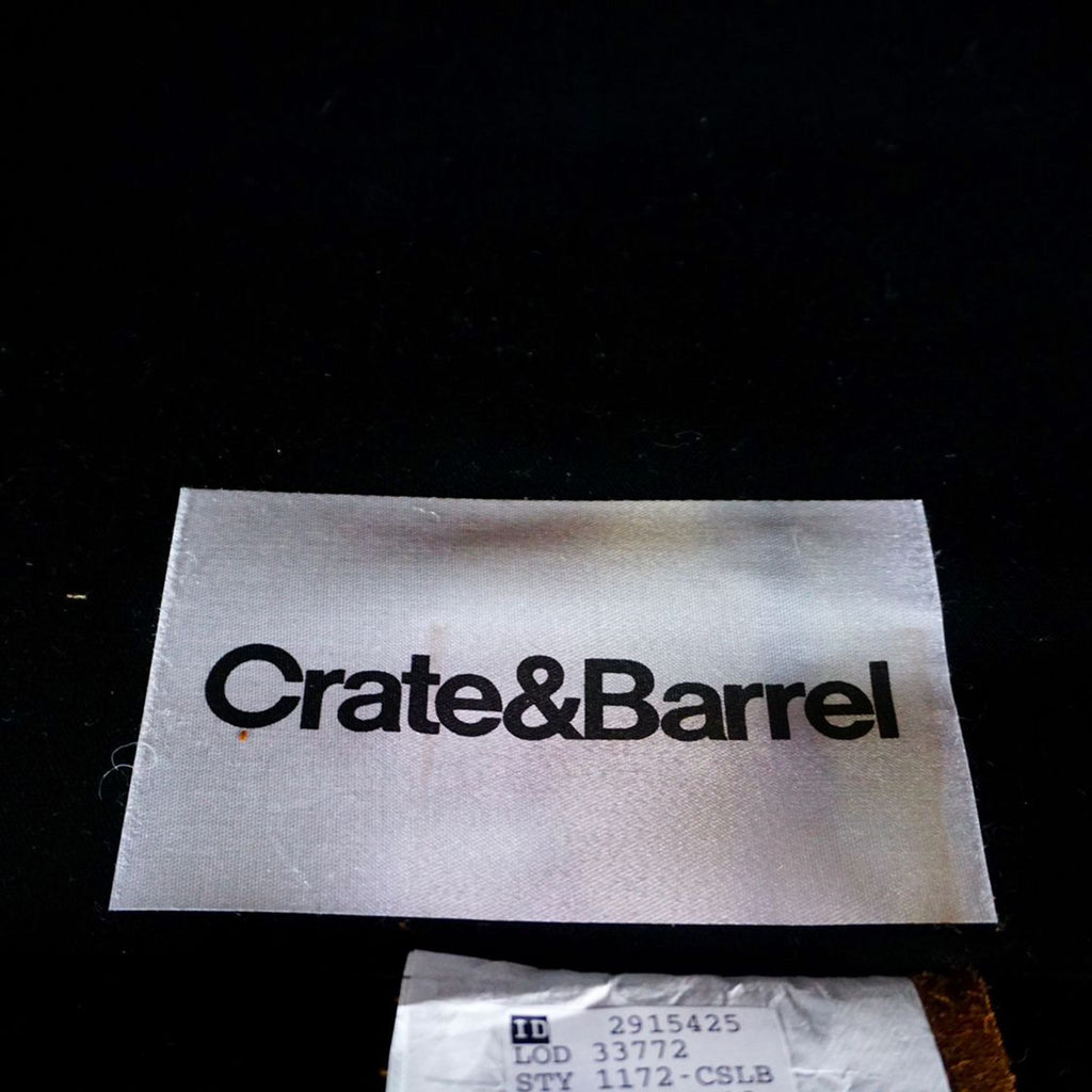 Crate & Barrel Barrett Leather Track Arm Swivel Chair