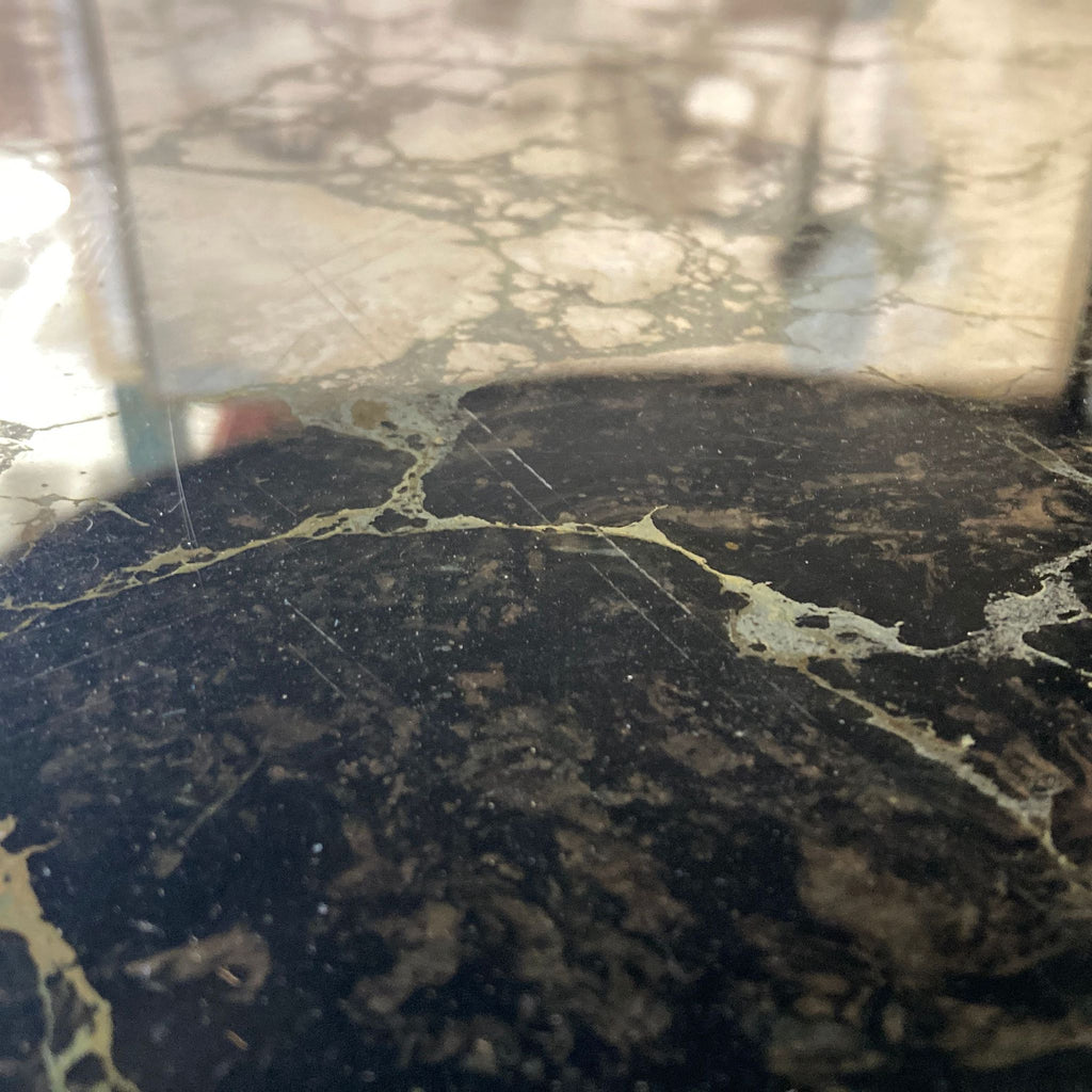 a close up of a marble countertop.