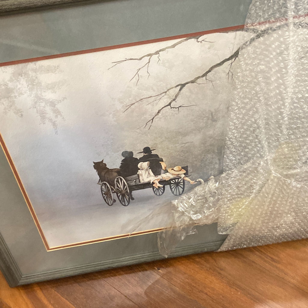 a painting of a man on a horse 
