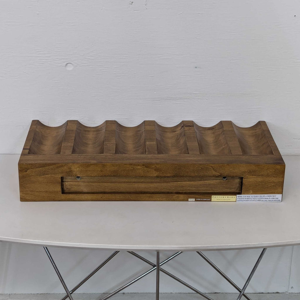 a vintage walnut wood curio tray with a drawer for sale 1