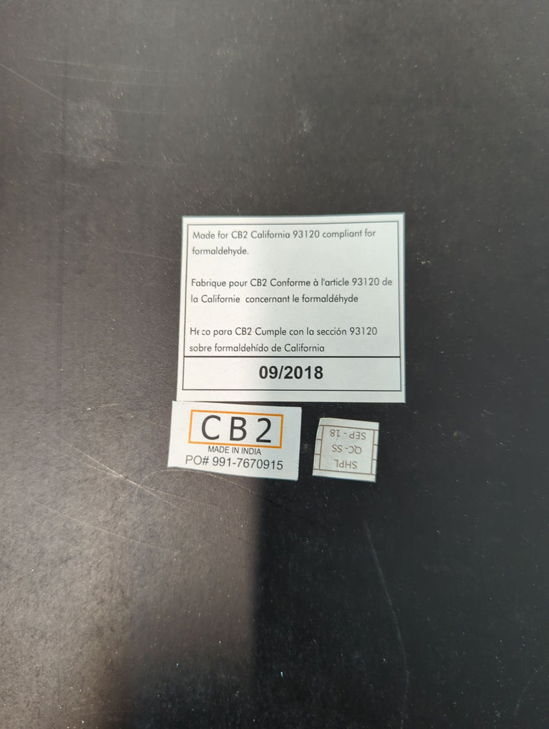 CB2 Stern Counter Table And Two Metal Stools