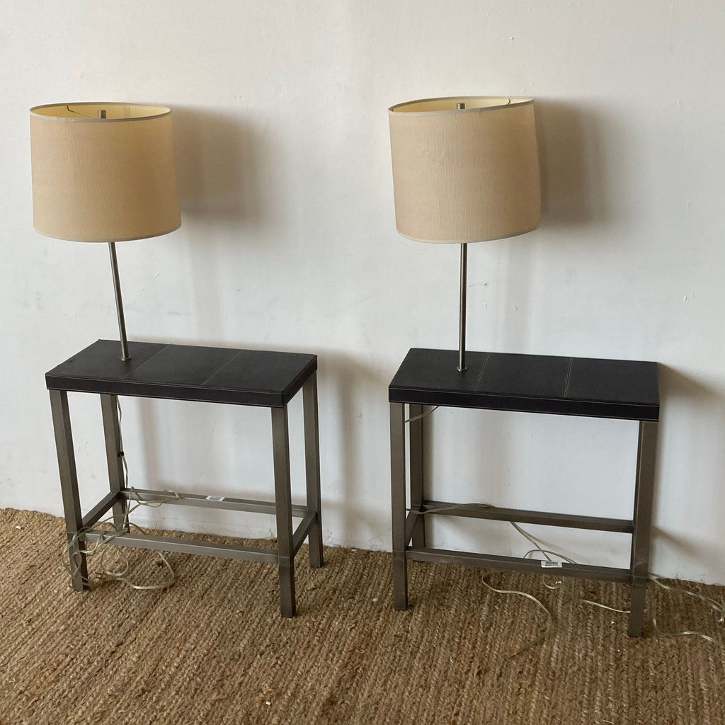 Ethan Allen End Tables with Built-in Lamp