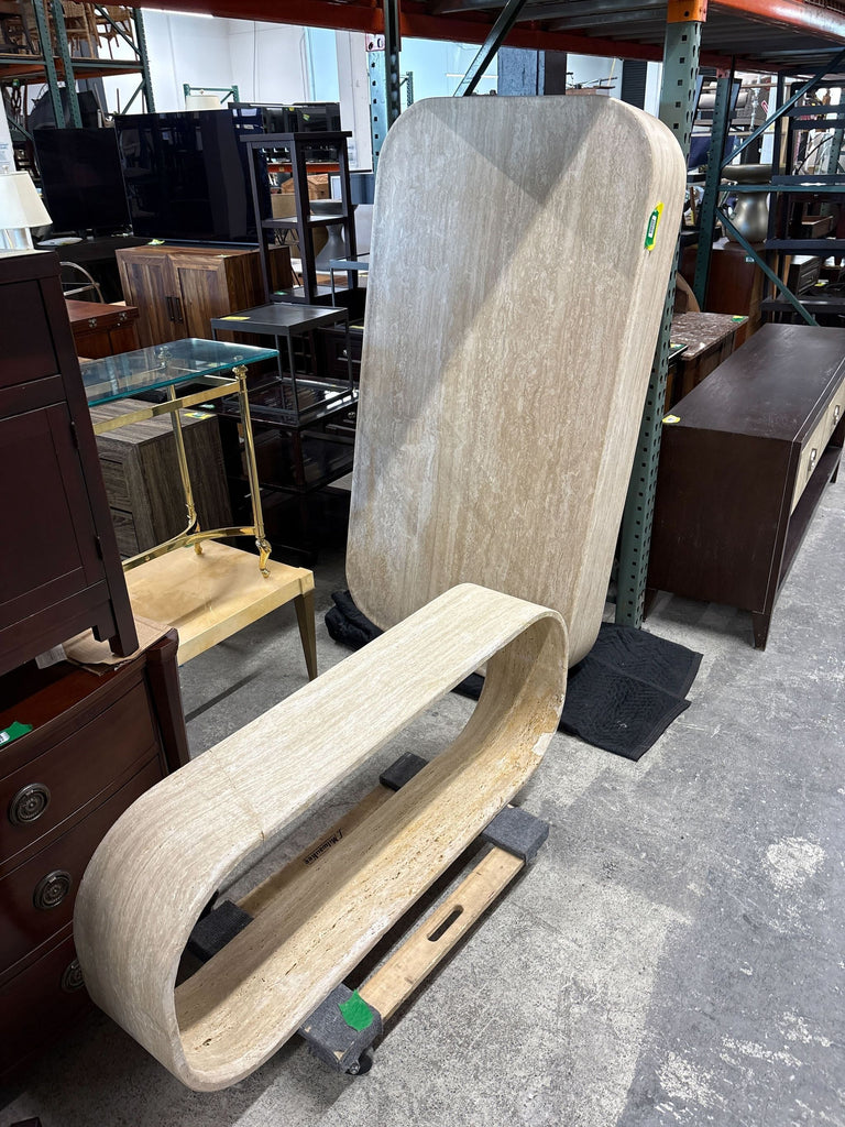 Restoration Hardware Travertine Plinth Coffee Table