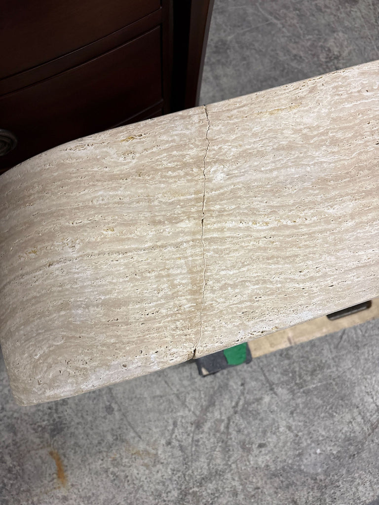 Restoration Hardware Travertine Plinth Coffee Table