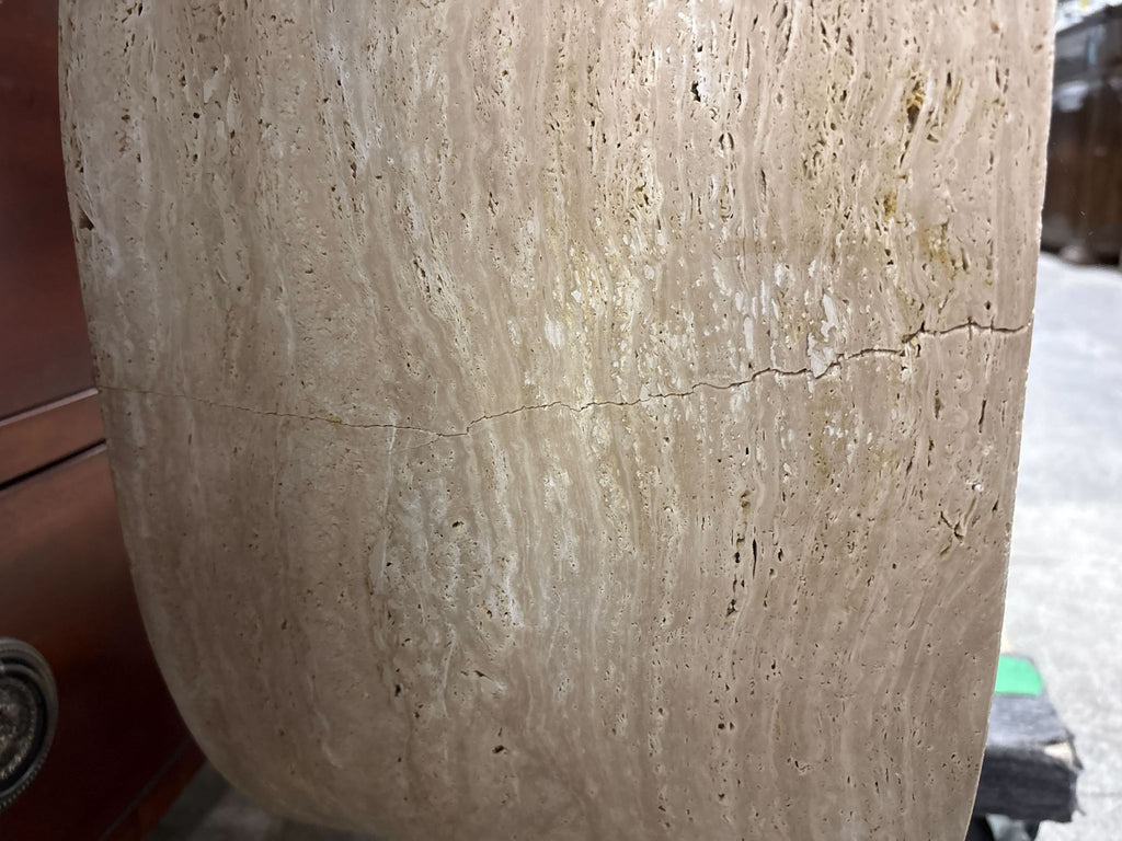 Restoration Hardware Travertine Plinth Coffee Table