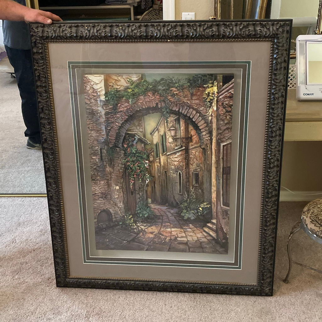 2. Large ornate-framed Reperch wall art in the 'Other' category, depicting a scenic stone archway and narrow lane.