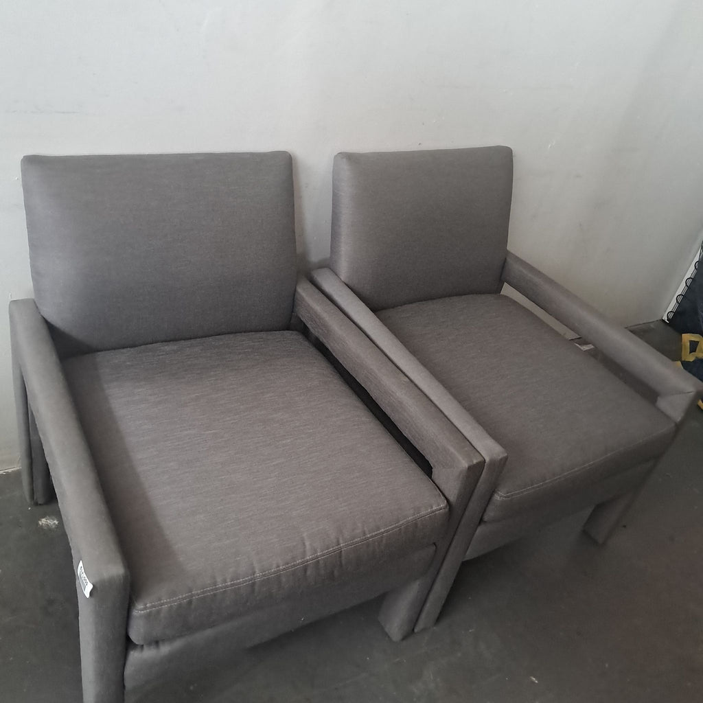 Pair of Jayson Home Collection Modern Gray Lounge Chairs