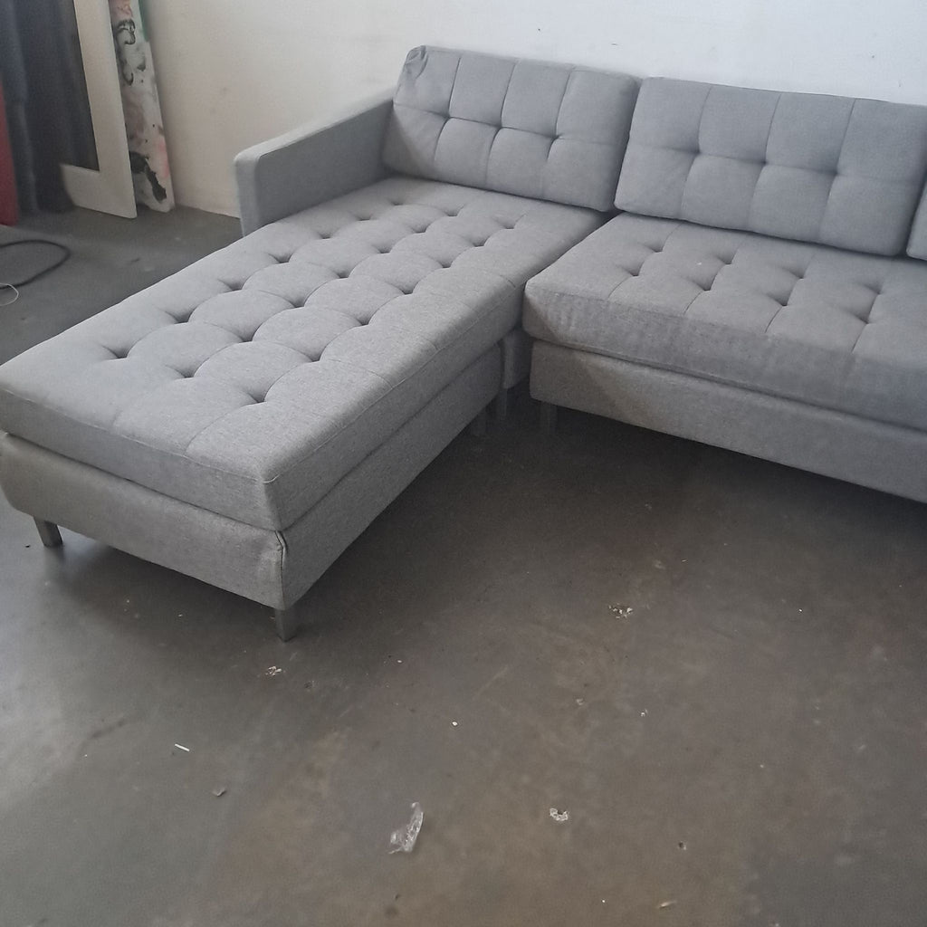 CB2 Gray Modern Sectional Sofa with Chaise