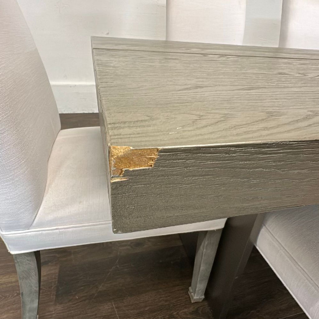 Cream colored linen chairs