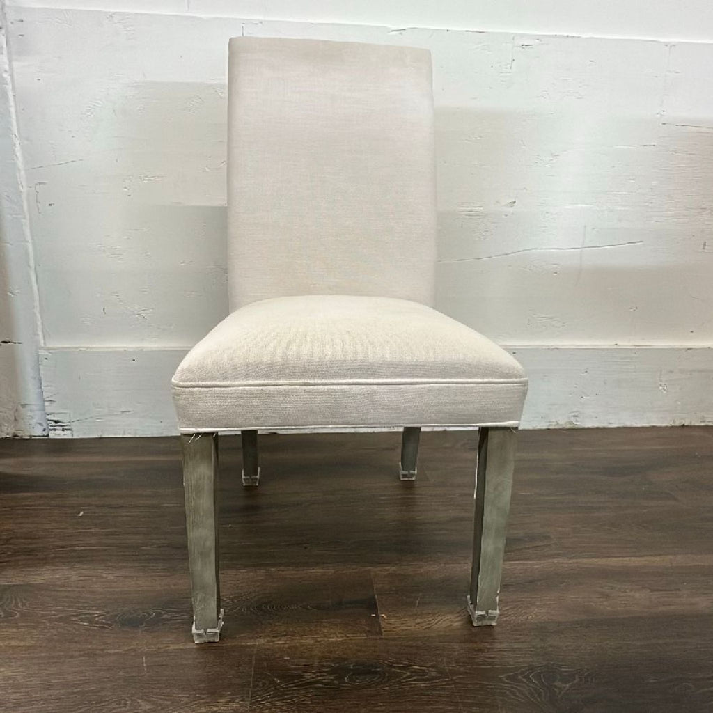 Cream colored linen chairs