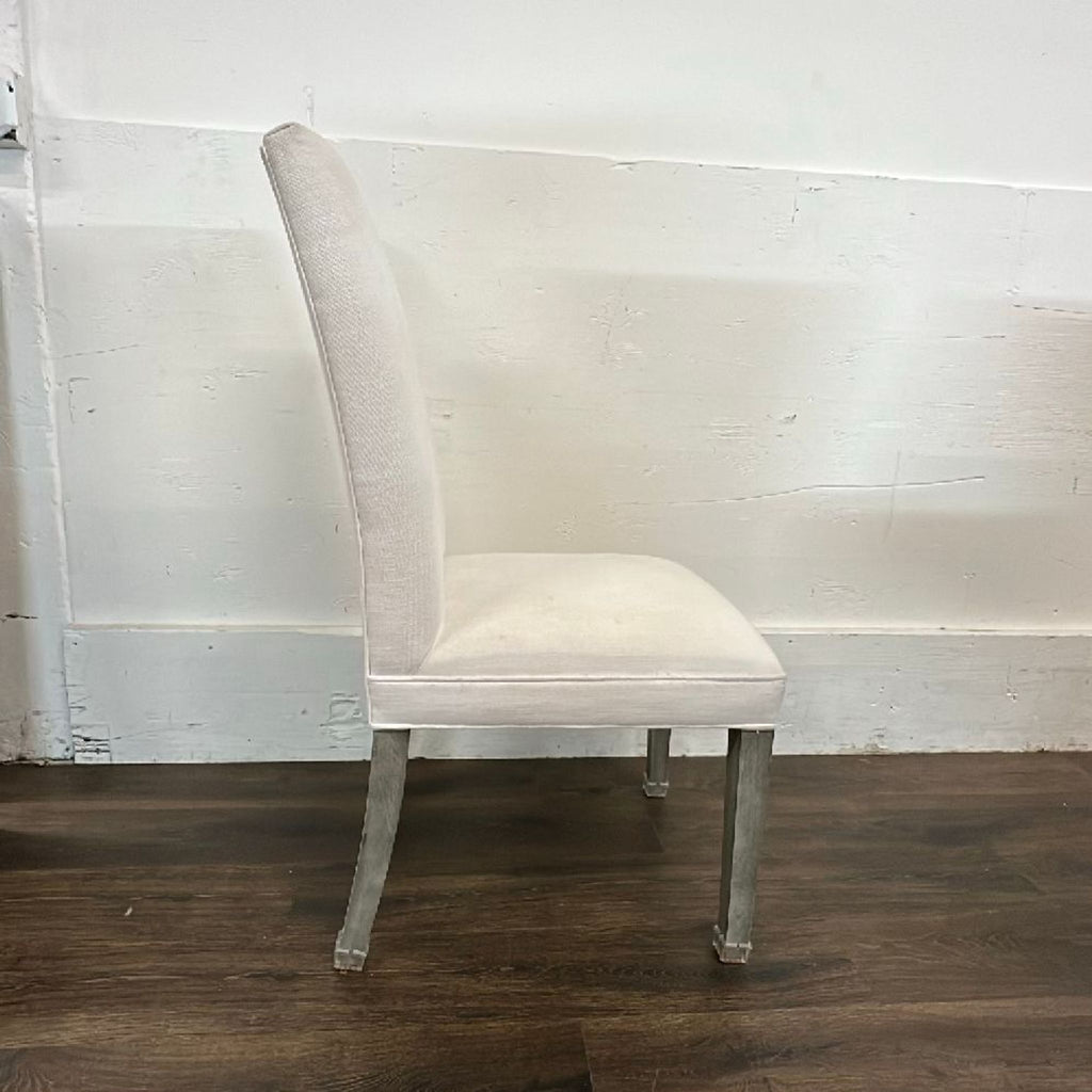 Cream colored linen chairs