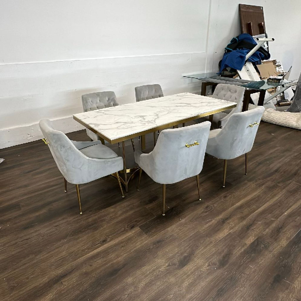 Marble table with chairs