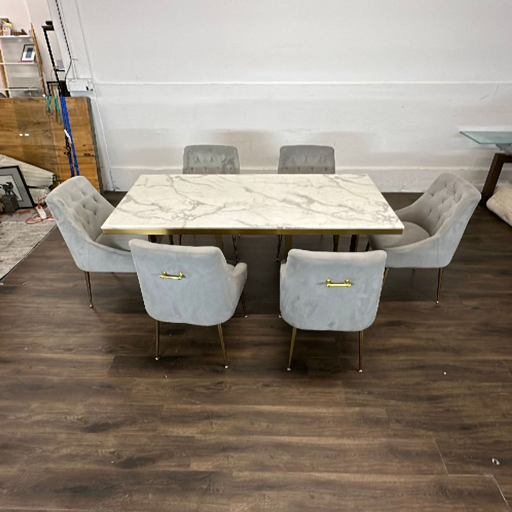 Marble table with chairs