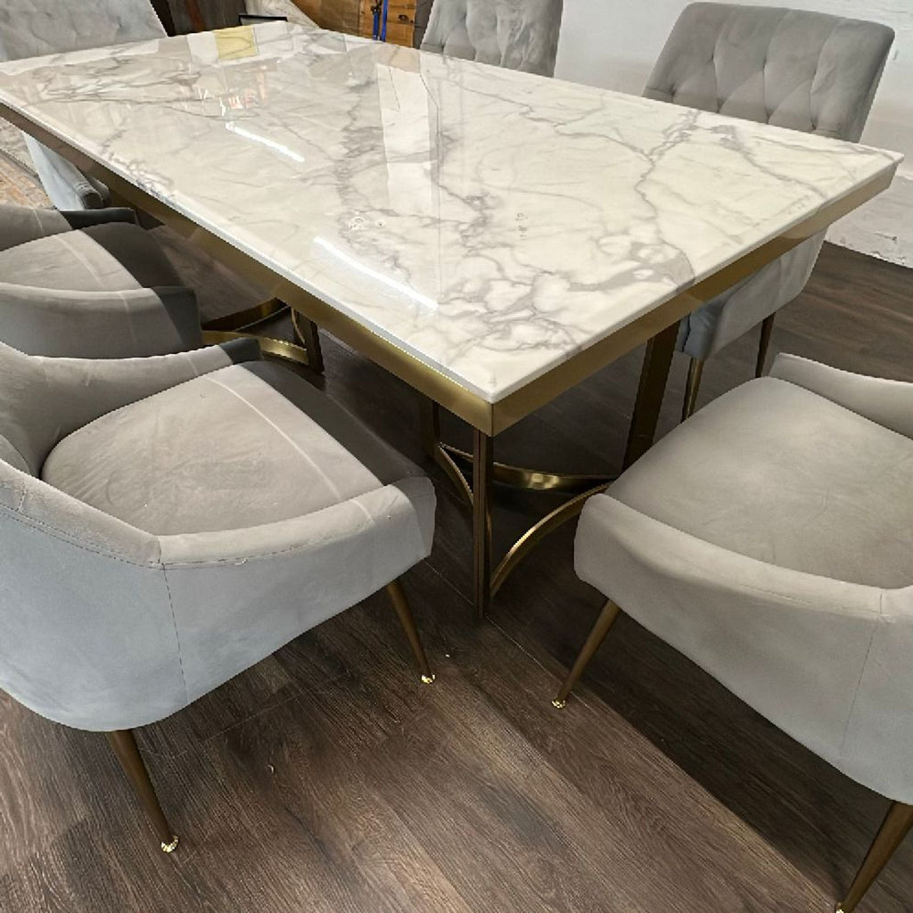Marble table with chairs