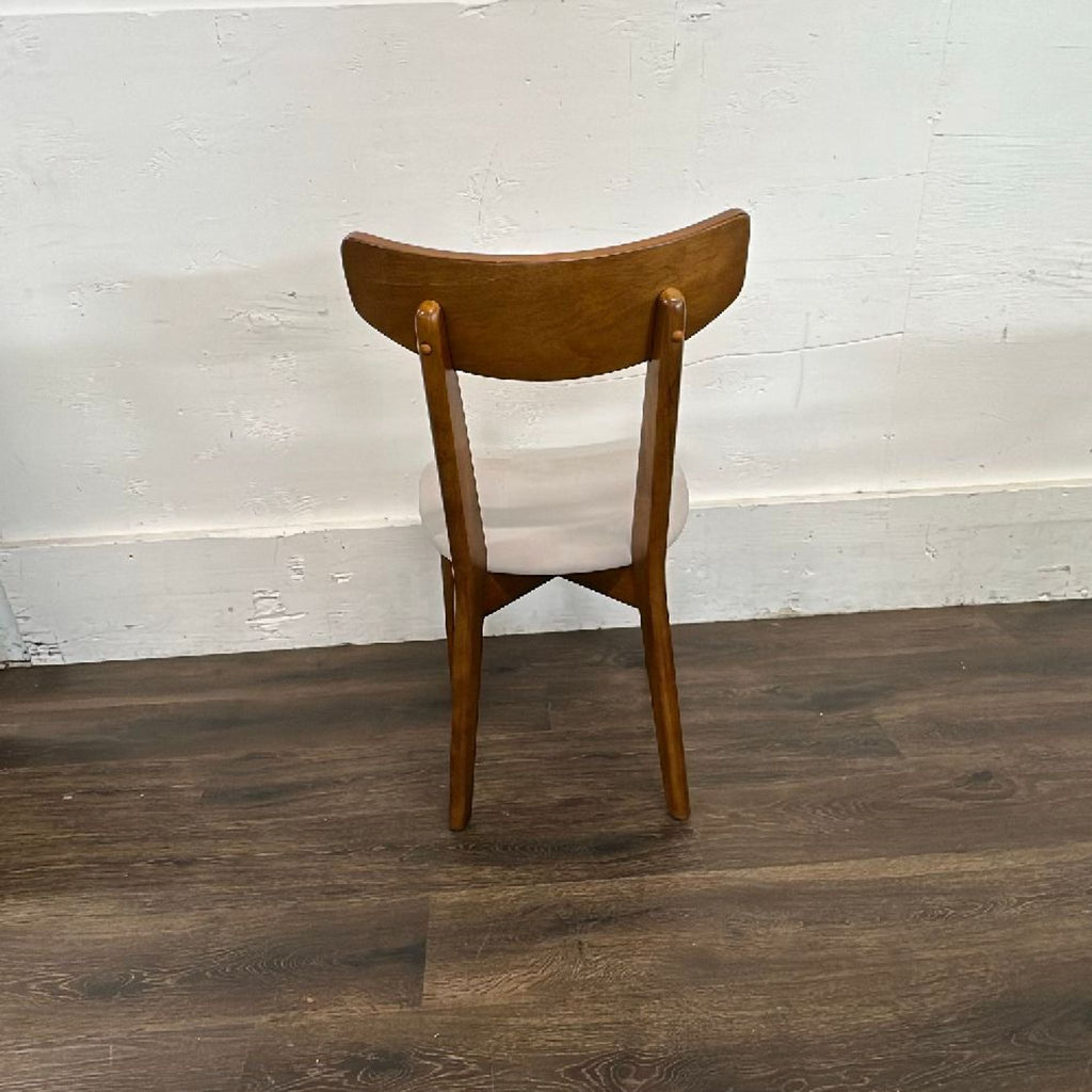 Target dining set: mid-century modern table and six chairs, sleek lines, minimalist style.  