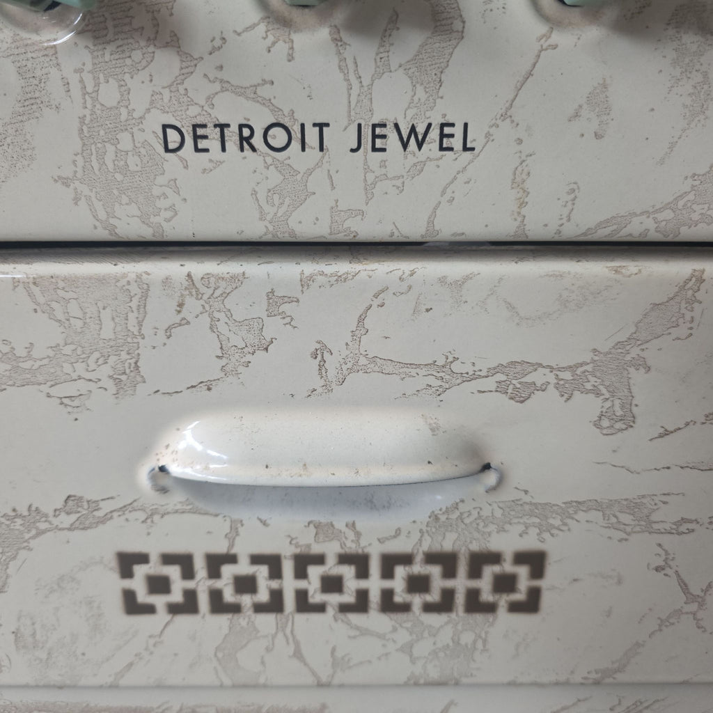 Vintage 1930s Detroit Jewel Gas Stove and Oven Combo, Cream and Black, Retro Kitchen Appliance