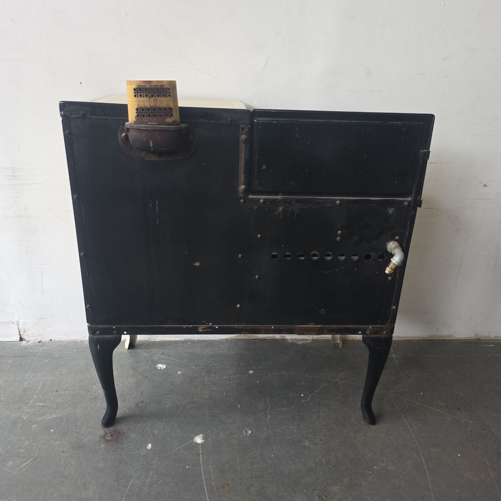 Vintage 1930s Detroit Jewel Gas Stove and Oven Combo, Cream and Black, Retro Kitchen Appliance