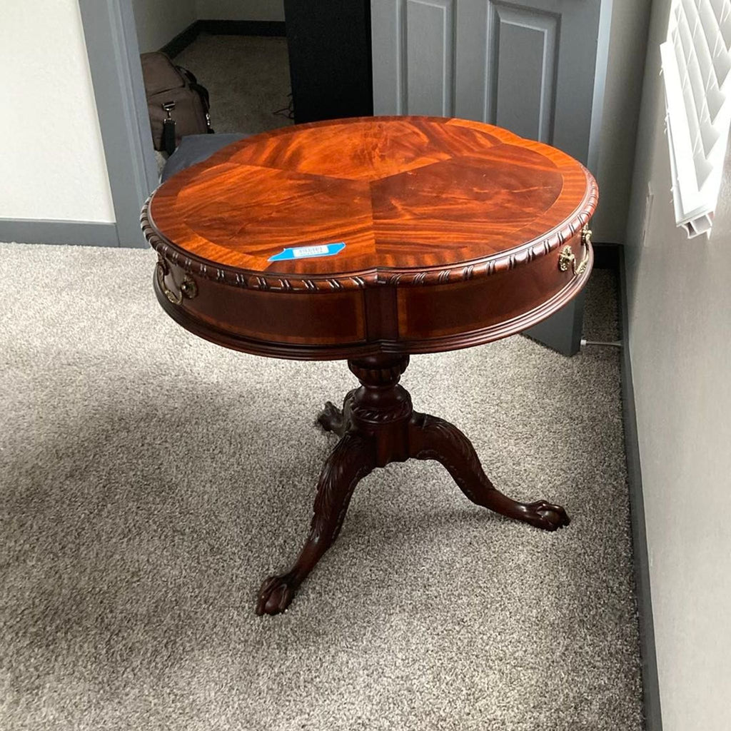 Henkel Harris Clover Top Mahogany Drum Table