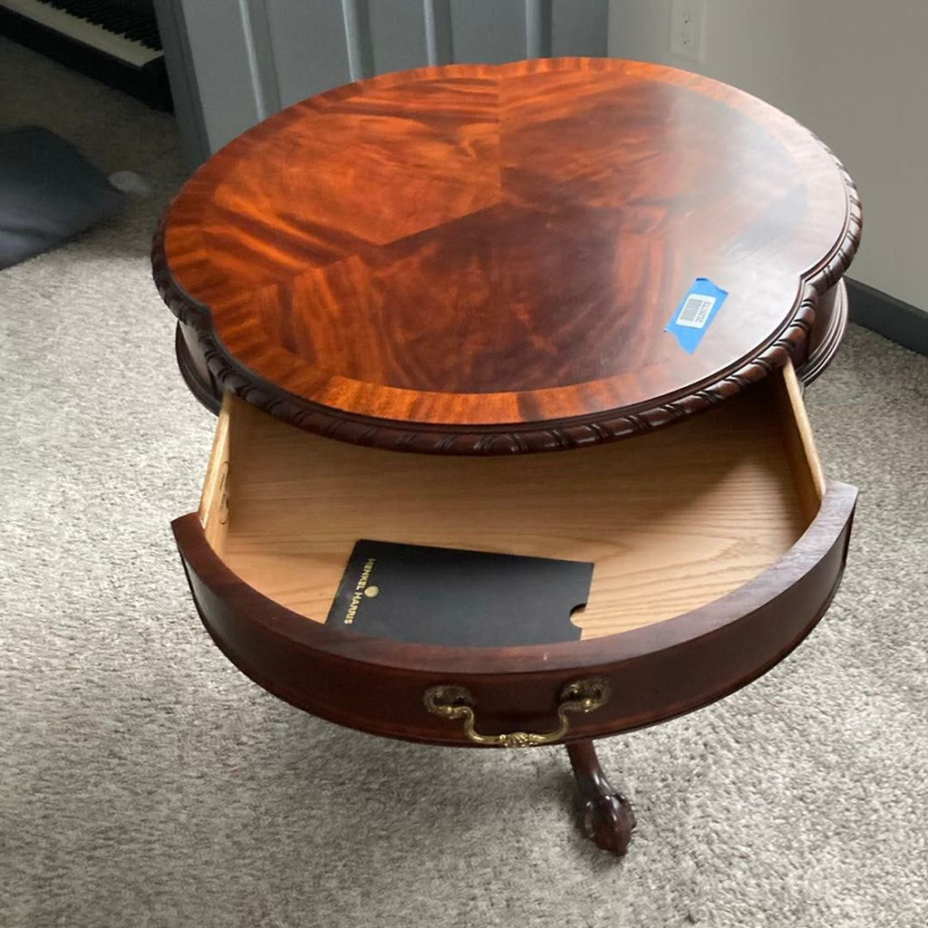 Henkel Harris Clover Top Mahogany Drum Table
