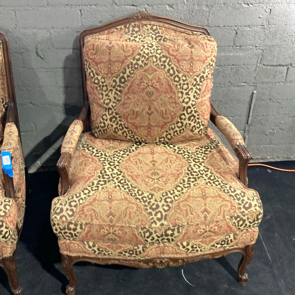 Sherrill Furniture Lounge Armchairs Set of 2 – Classic Pattern Upholstery