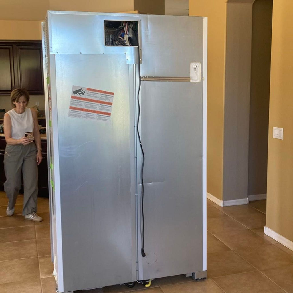 GE Monogram ZISS480DPESS Stainless Steel Side-by-Side Refrigerator with Ice Dispenser