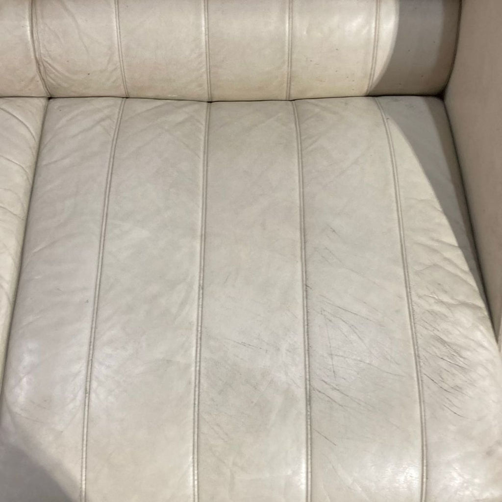 Giorgetti by Leon Krier Aries 3-Seat Modern Cream Leather Sofa with Wood Base - Accepted Offer (31.32% discount)