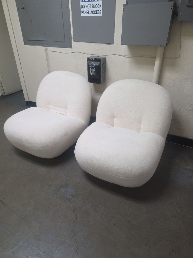 VIG Furniture Modern Lounge Chairs - Cream Upholstered, Set of 2