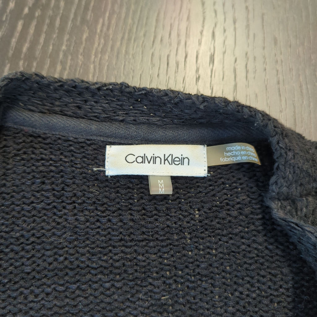 Calvin Klein Women's Striped Open Front Knit Cardigan - Size M